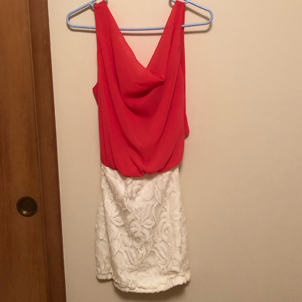 Pink and white dress